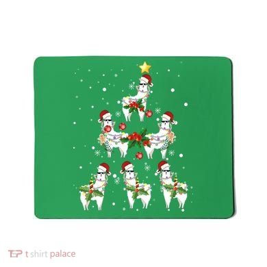 Christmas Llama - Llama_s Christmas Tree Mousepad