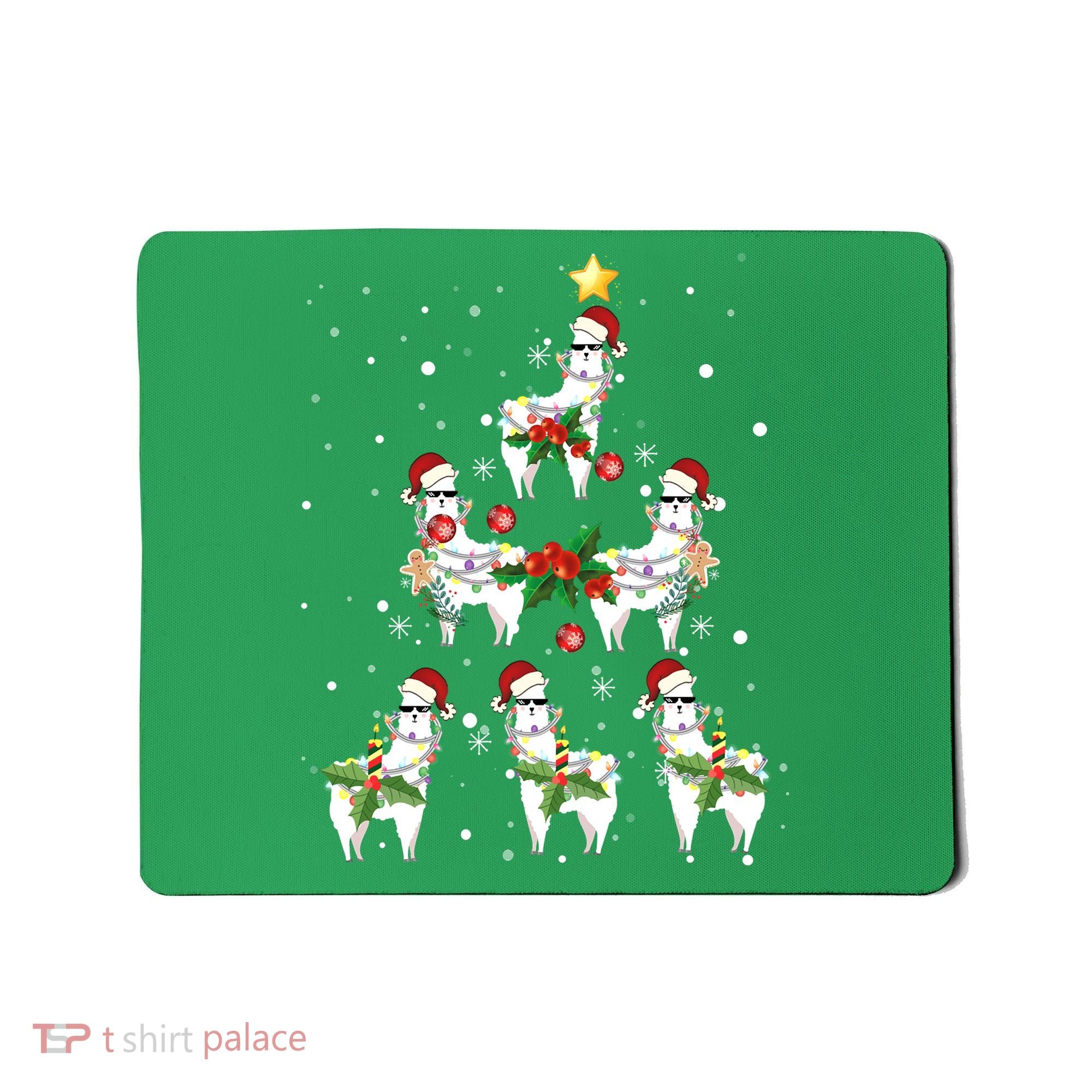 Christmas Llama - Llama_s Christmas Tree Mousepad