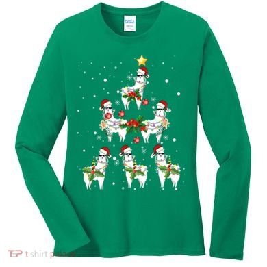Christmas Llama - Llama_s Christmas Tree Women's Long Sleeve Shirt