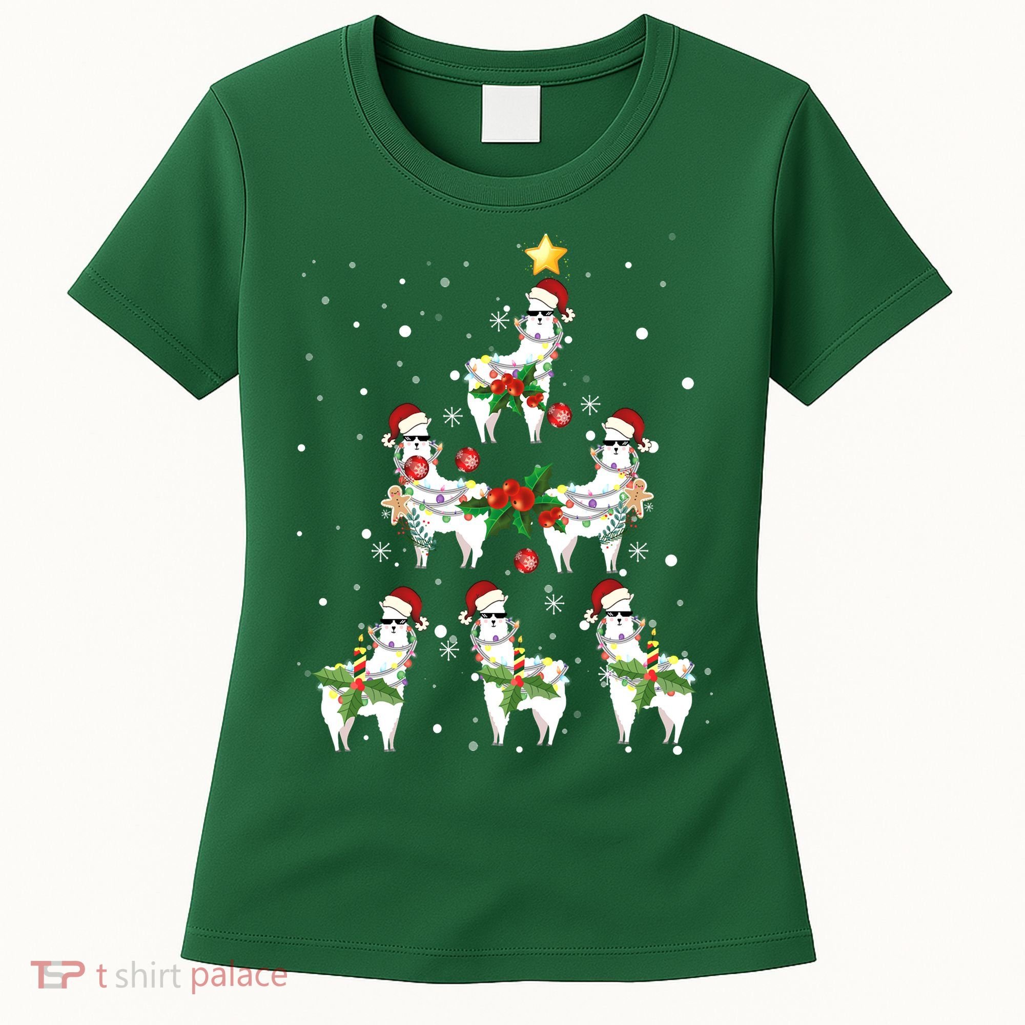 Christmas Llama - Llama_s Christmas Tree Women's T-Shirt
