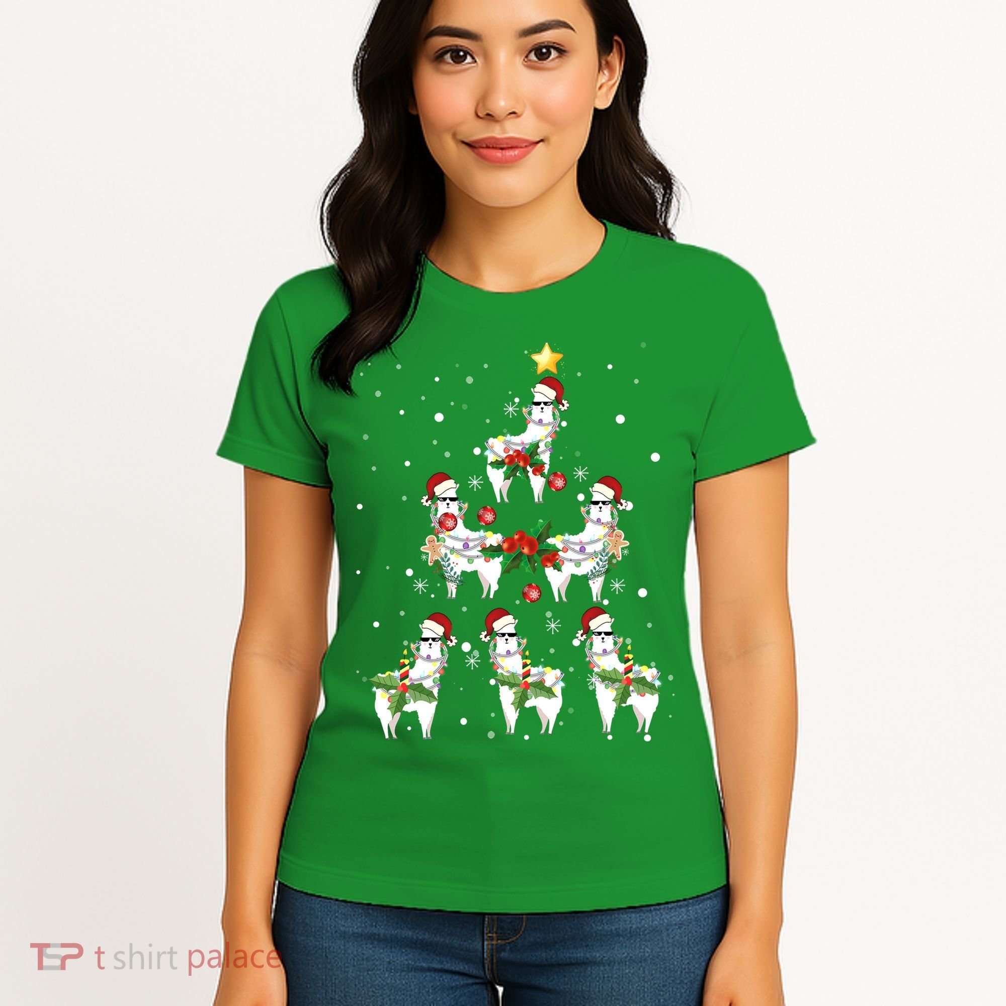 Christmas Llama - Llama_s Christmas Tree Women's T-Shirt