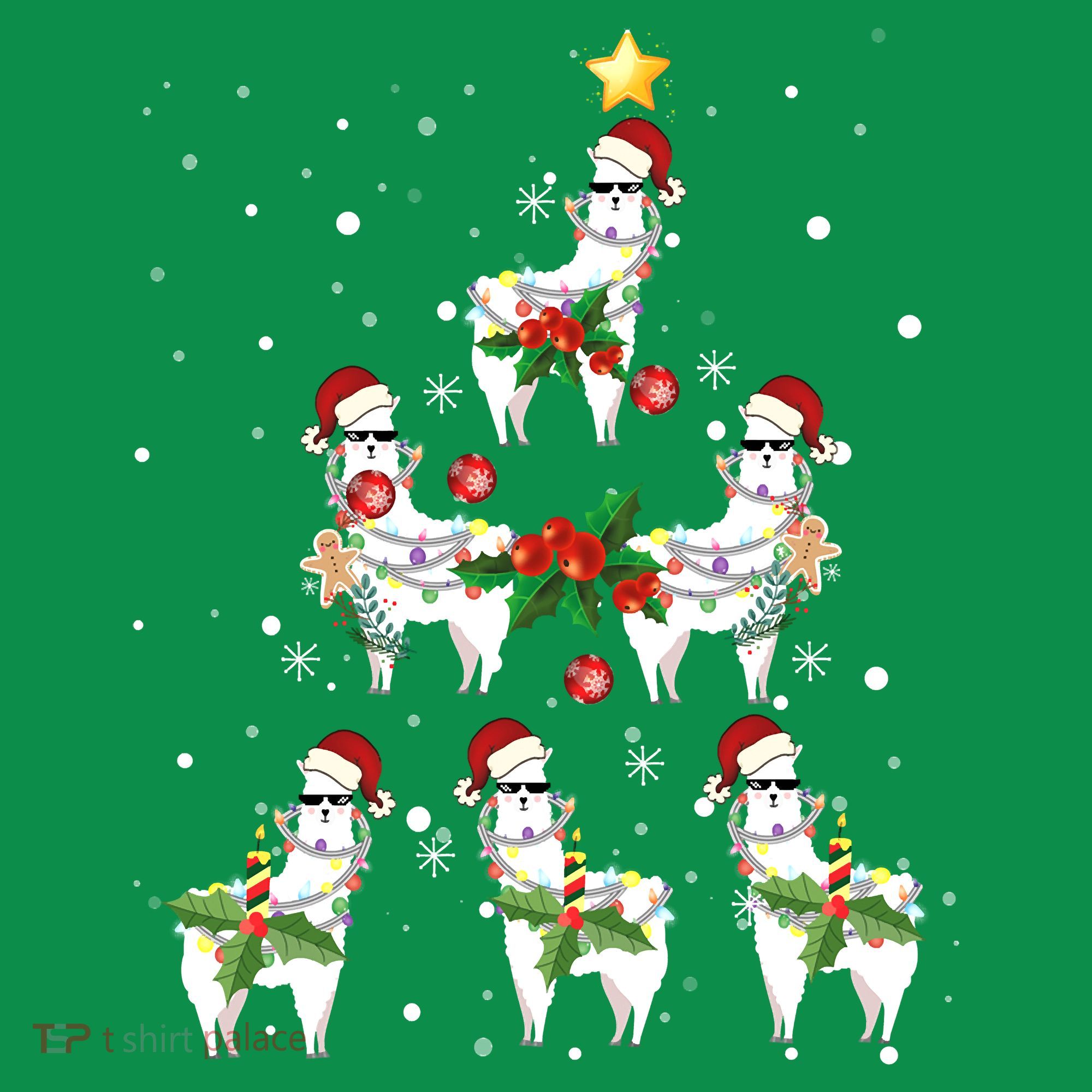 Christmas Llama - Llama_s Christmas Tree Kids Hoodie