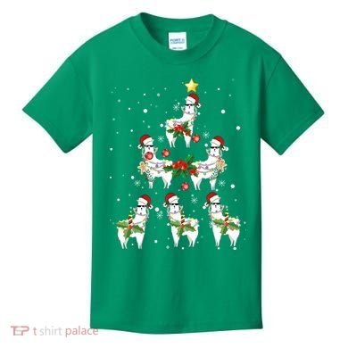 Christmas Llama - Llama_s Christmas Tree Kids T-Shirt