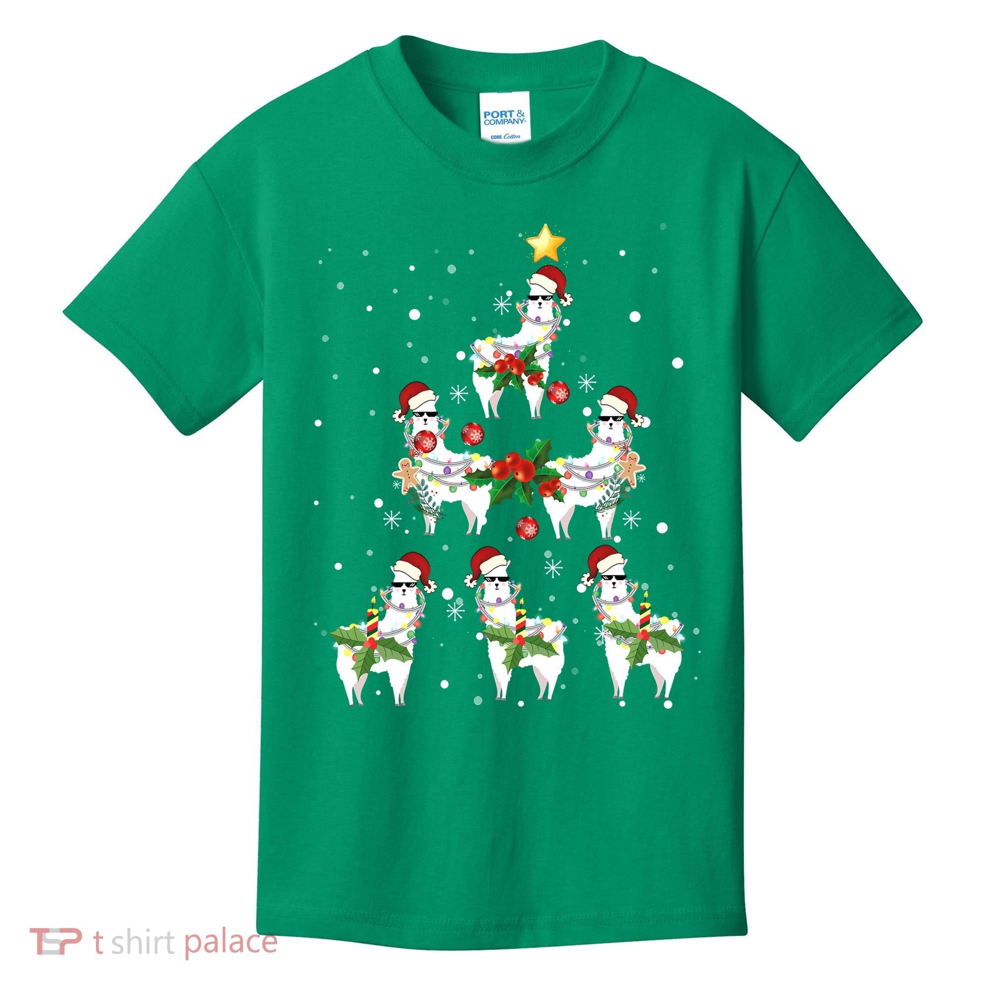 Christmas Llama - Llama_s Christmas Tree Kids T-Shirt