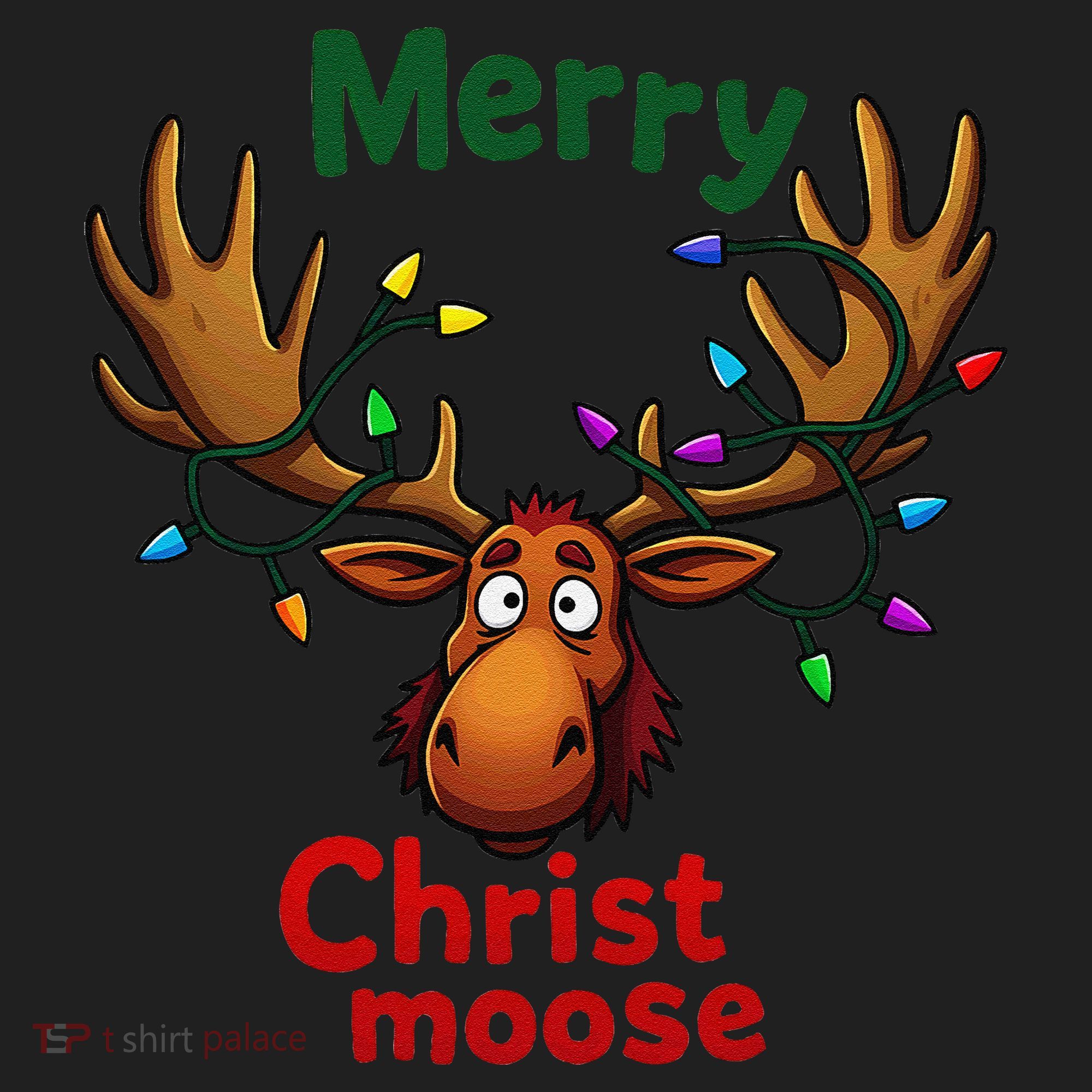 Christmas Lights Moose Merry Christmoose Women's Sweatshirt
