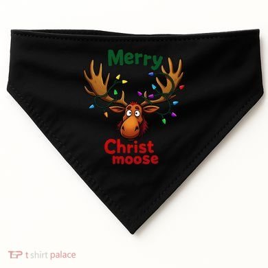 Christmas Lights Moose Merry Christmoose USA-Made Doggie Bandana
