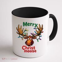 Christmas Lights Moose Merry Christmoose Coffee Mug thumb 1