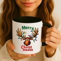 Christmas Lights Moose Merry Christmoose Coffee Mug thumb 3