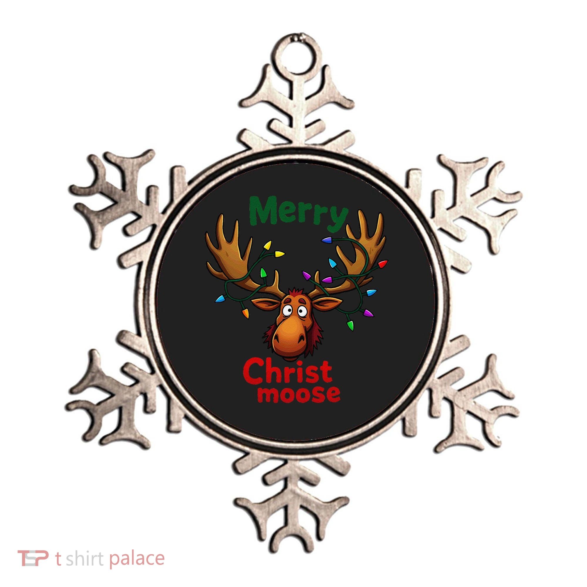 Christmas Lights Moose Merry Christmoose Ornament