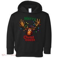 Christmas Lights Moose Merry Christmoose Toddler Hoodie thumb 0