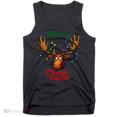 Christmas Lights Moose Merry Christmoose Tank Top