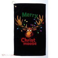 Christmas Lights Moose Merry Christmoose Golf Towel thumb 0