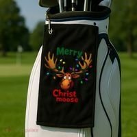 Christmas Lights Moose Merry Christmoose Golf Towel thumb 2