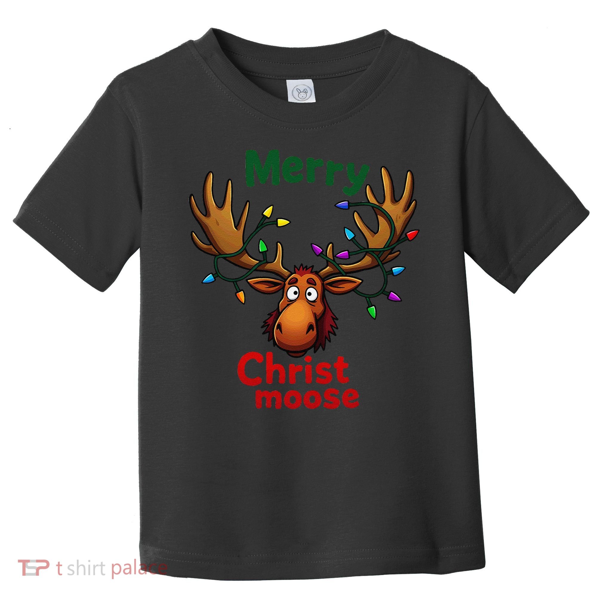 Christmas Lights Moose Merry Christmoose Toddler T-Shirt