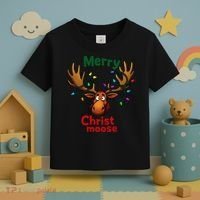 Christmas Lights Moose Merry Christmoose Toddler T-Shirt thumb 3