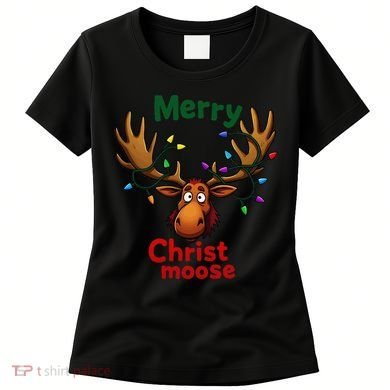 Christmas Lights Moose Merry Christmoose Women's T-Shirt
