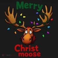 Christmas Lights Moose Merry Christmoose Women's T-Shirt thumb 6