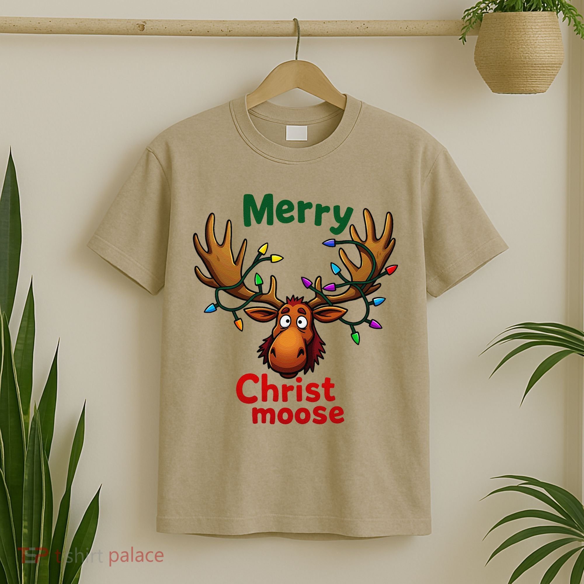 Christmas Lights Moose Merry Christmoose T-Shirt