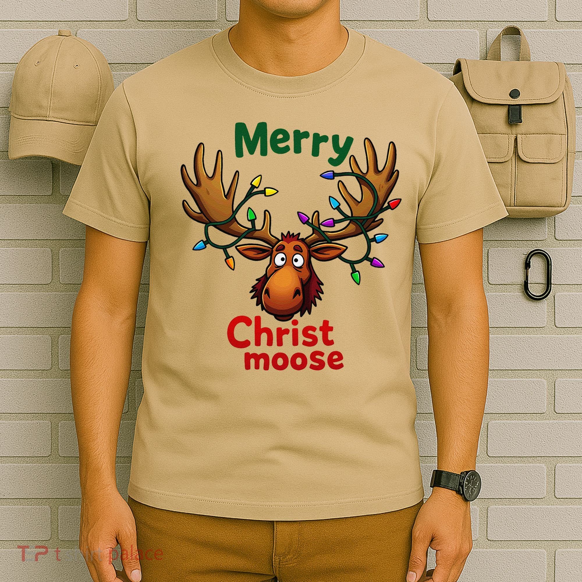 Christmas Lights Moose Merry Christmoose T-Shirt