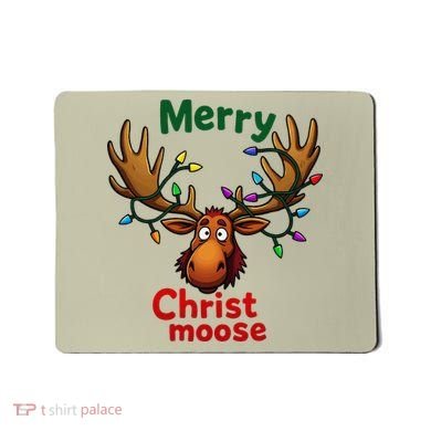 Christmas Lights Moose Merry Christmoose Mousepad