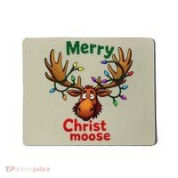 Christmas Lights Moose Merry Christmoose Mousepad thumb 0