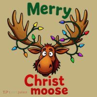 Christmas Lights Moose Merry Christmoose Mousepad thumb 1