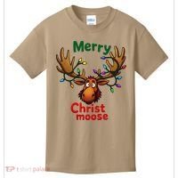 Christmas Lights Moose Merry Christmoose Kids T-Shirt thumb 0