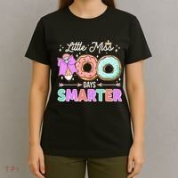 Cute Little Miss 100 One Hundred Days Smarter T-Shirt thumb 4