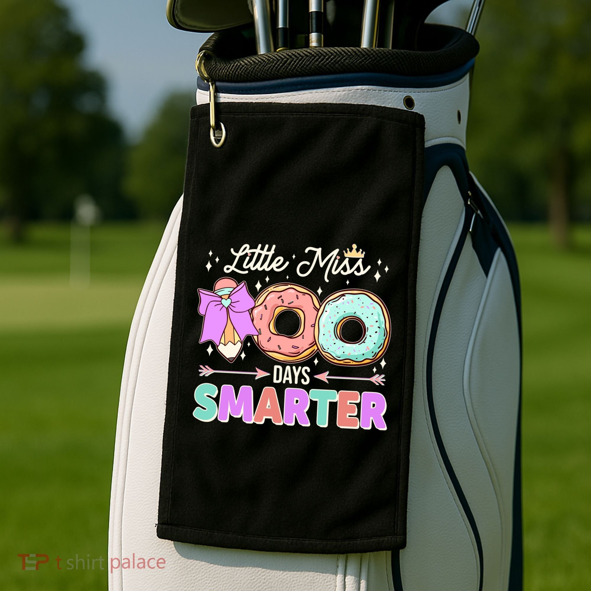 Cute Little Miss 100 One Hundred Days Smarter Golf Towel