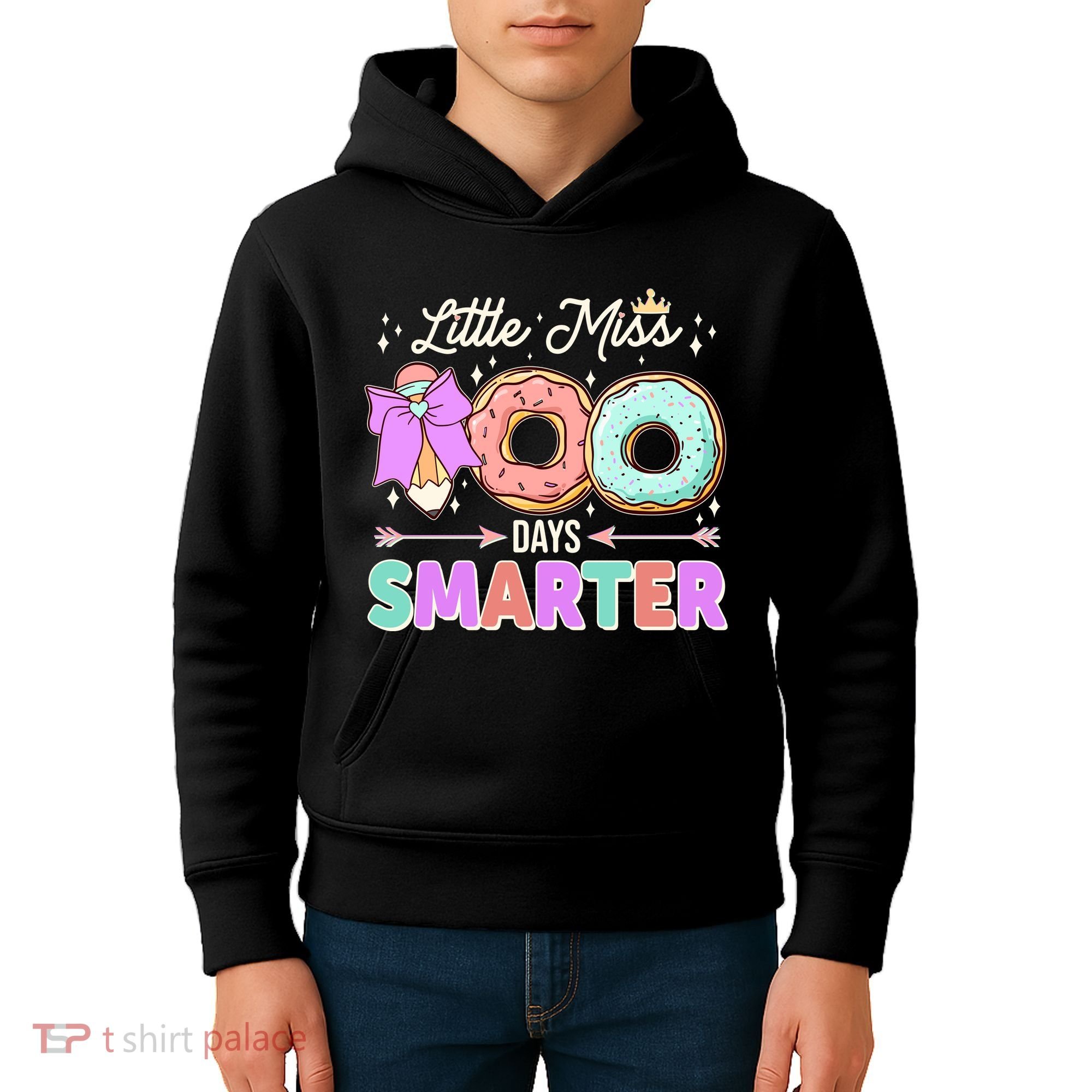 Cute Little Miss 100 One Hundred Days Smarter Kids Hoodie