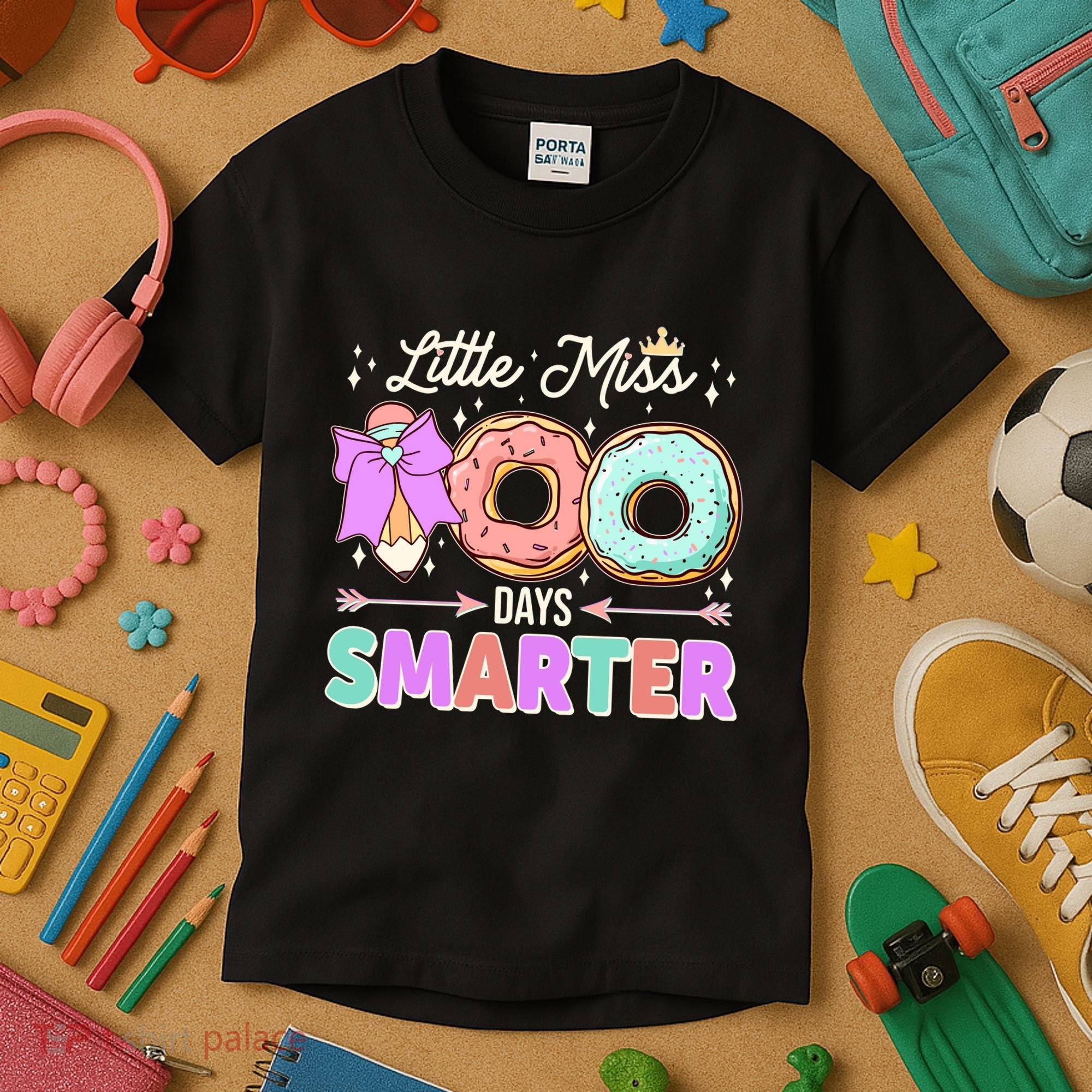 Cute Little Miss 100 One Hundred Days Smarter Kids T-Shirt