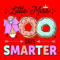 Cute Little Miss 100 One Hundred Days Smarter Santa Hat thumb 1
