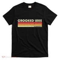 Crooked Lake Michigan Funny Fishing Camping Summer Gift T-Shirt thumb 0