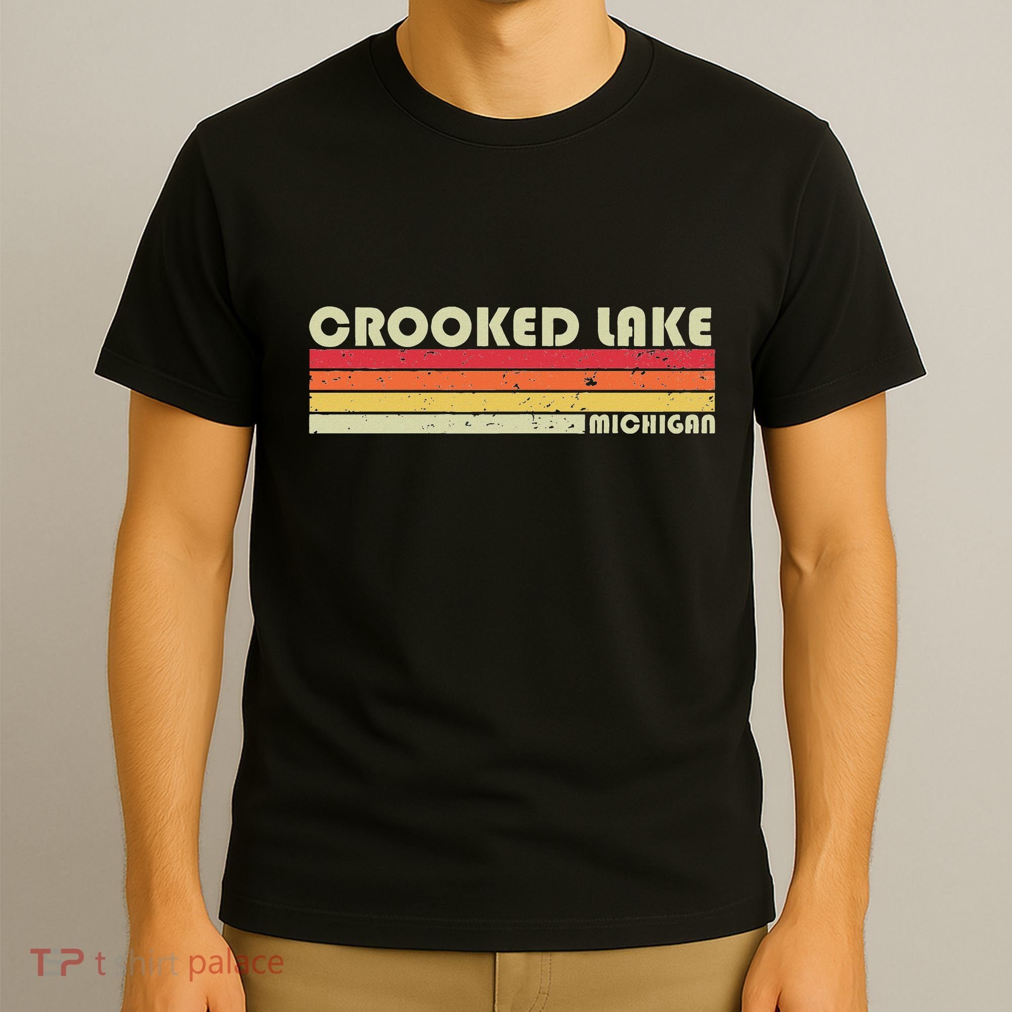 Crooked Lake Michigan Funny Fishing Camping Summer Gift T-Shirt