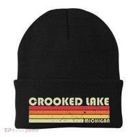 Crooked Lake Michigan Funny Fishing Camping Summer Gift Beanie thumb 0
