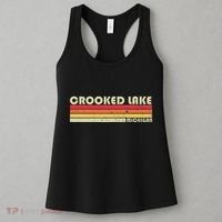 Crooked Lake Michigan Funny Fishing Camping Summer Gift Women's Tank Top thumb 3
