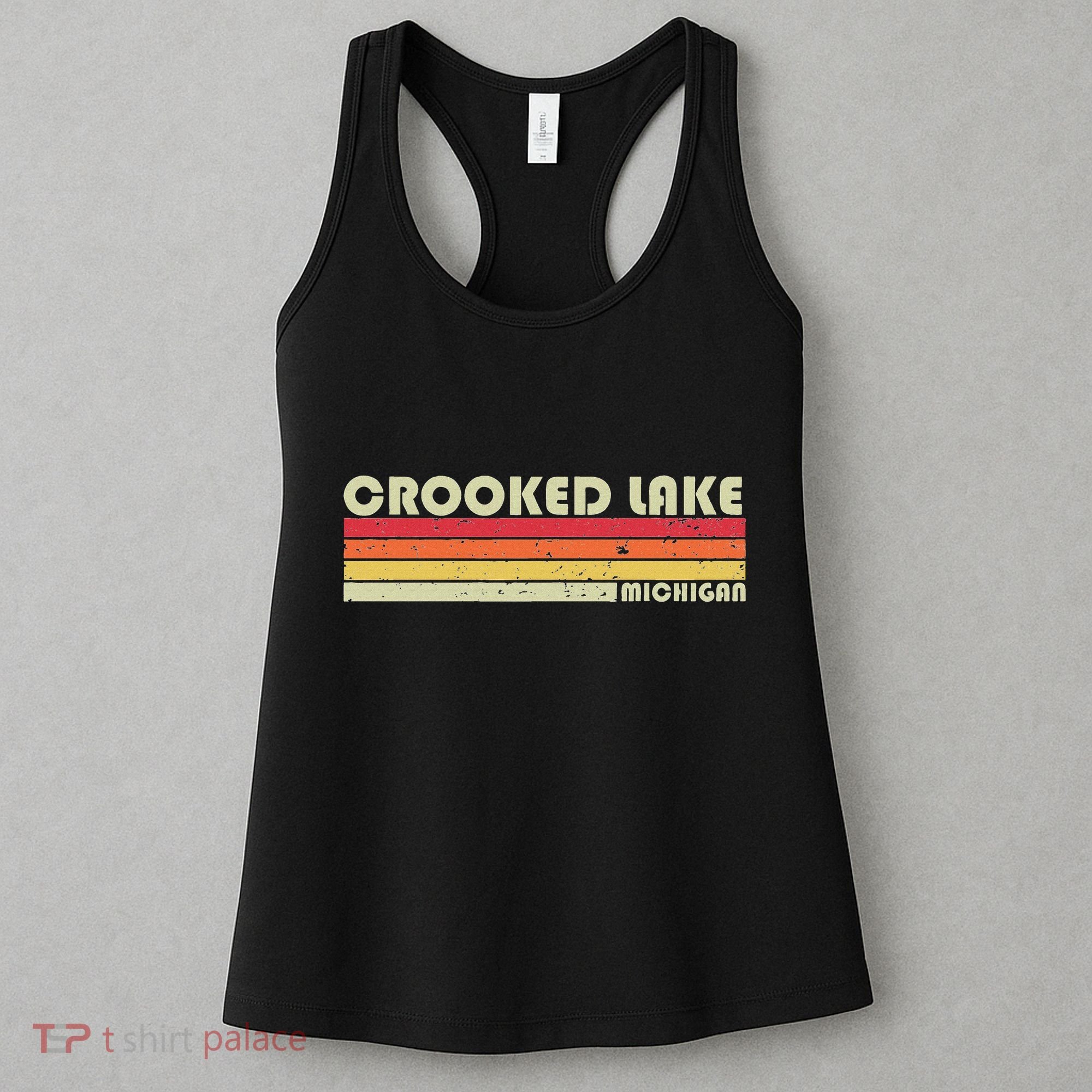 Crooked Lake Michigan Funny Fishing Camping Summer Gift Women's Tank Top