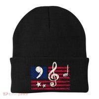 Comma La Music Notes Music Teacher Elections Kamala Harris Beanie thumb 0