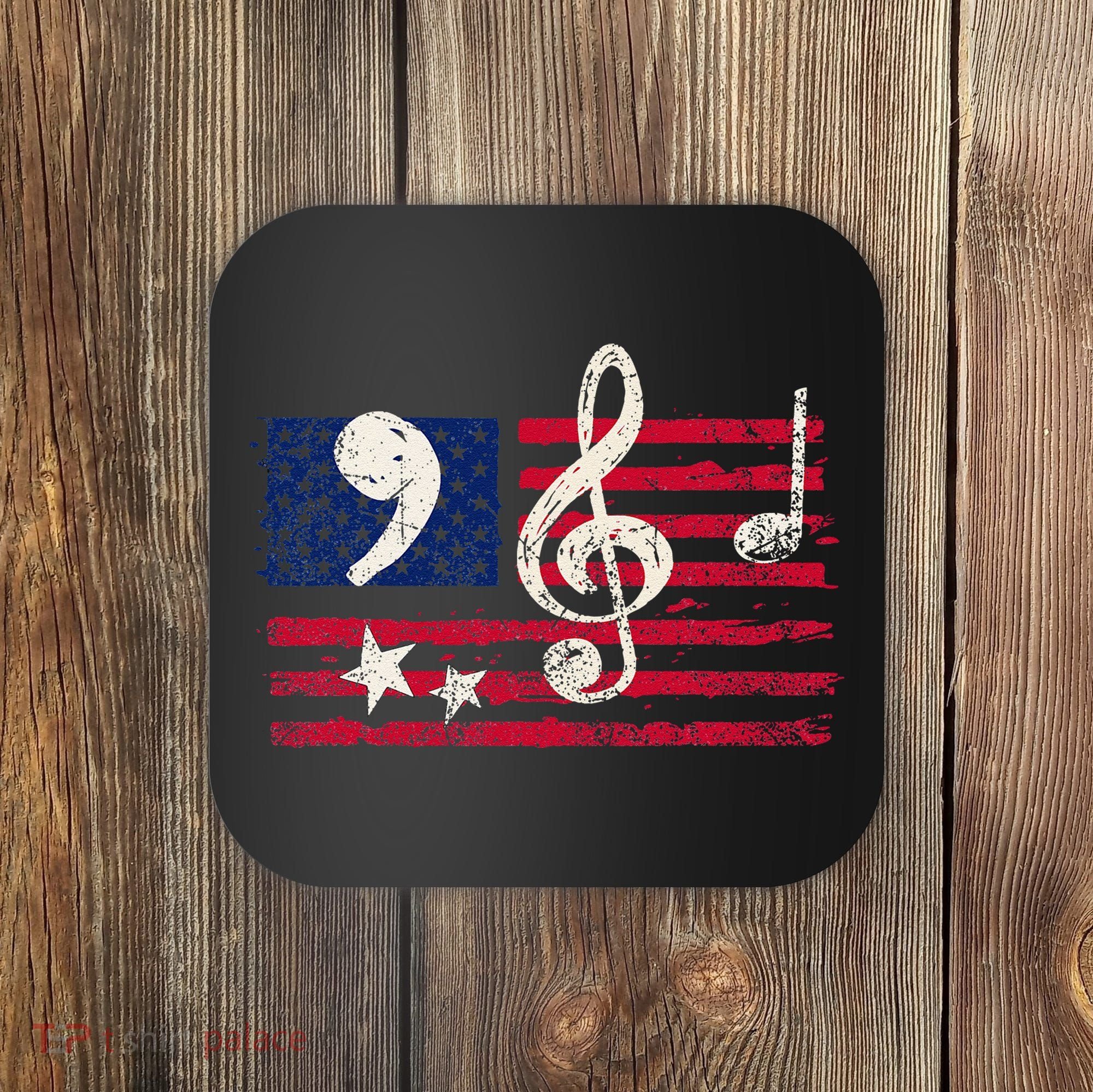 Comma La Music Notes Music Teacher Elections Kamala Harris Coaster