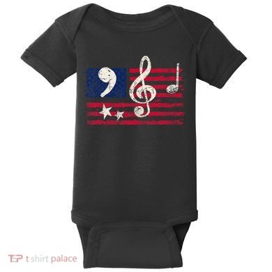 Comma La Music Notes Music Teacher Elections Kamala Harris Baby Bodysuit