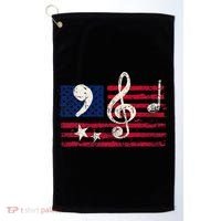 Comma La Music Notes Music Teacher Elections Kamala Harris Golf Towel thumb 0