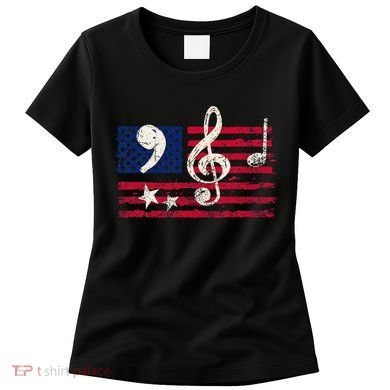 Comma La Music Notes Music Teacher Elections Kamala Harris Women's T-Shirt