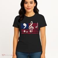 Comma La Music Notes Music Teacher Elections Kamala Harris Women's T-Shirt thumb 4