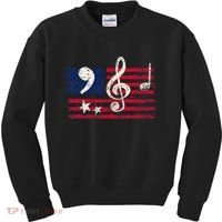 Comma La Music Notes Music Teacher Elections Kamala Harris Kids Sweatshirt thumb 0