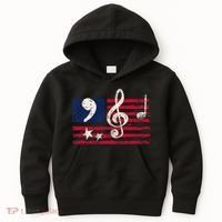 Comma La Music Notes Music Teacher Elections Kamala Harris Kids Hoodie thumb 0