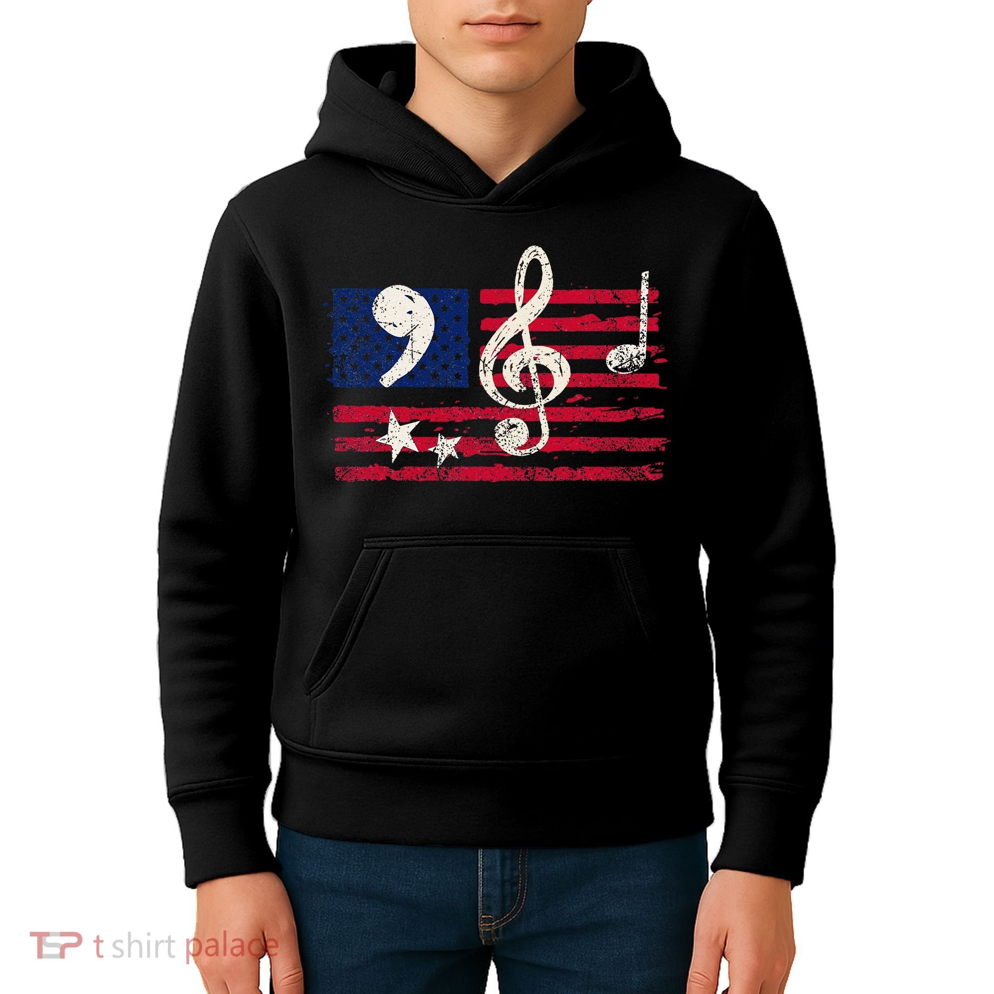 Comma La Music Notes Music Teacher Elections Kamala Harris Kids Hoodie