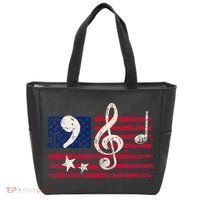 Comma La Music Notes Music Teacher Elections Kamala Harris Tote Bag thumb 0