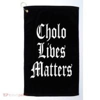 Cholo Lives Matter Latino Mexican Raza Chicano Oldies Brown Golf Towel thumb 0