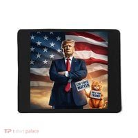 Cat Lives Matter Vote For Trump Usa Flag Funny Election Mousepad thumb 0