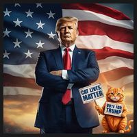 Cat Lives Matter Vote For Trump Usa Flag Funny Election Mousepad thumb 1